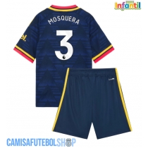 Camisa de time de futebol Arsenal Cristhian Mosquera #3 Replicas 2º Equipamento Infantil 2026-27 Manga Curta (+ Calças curtas)